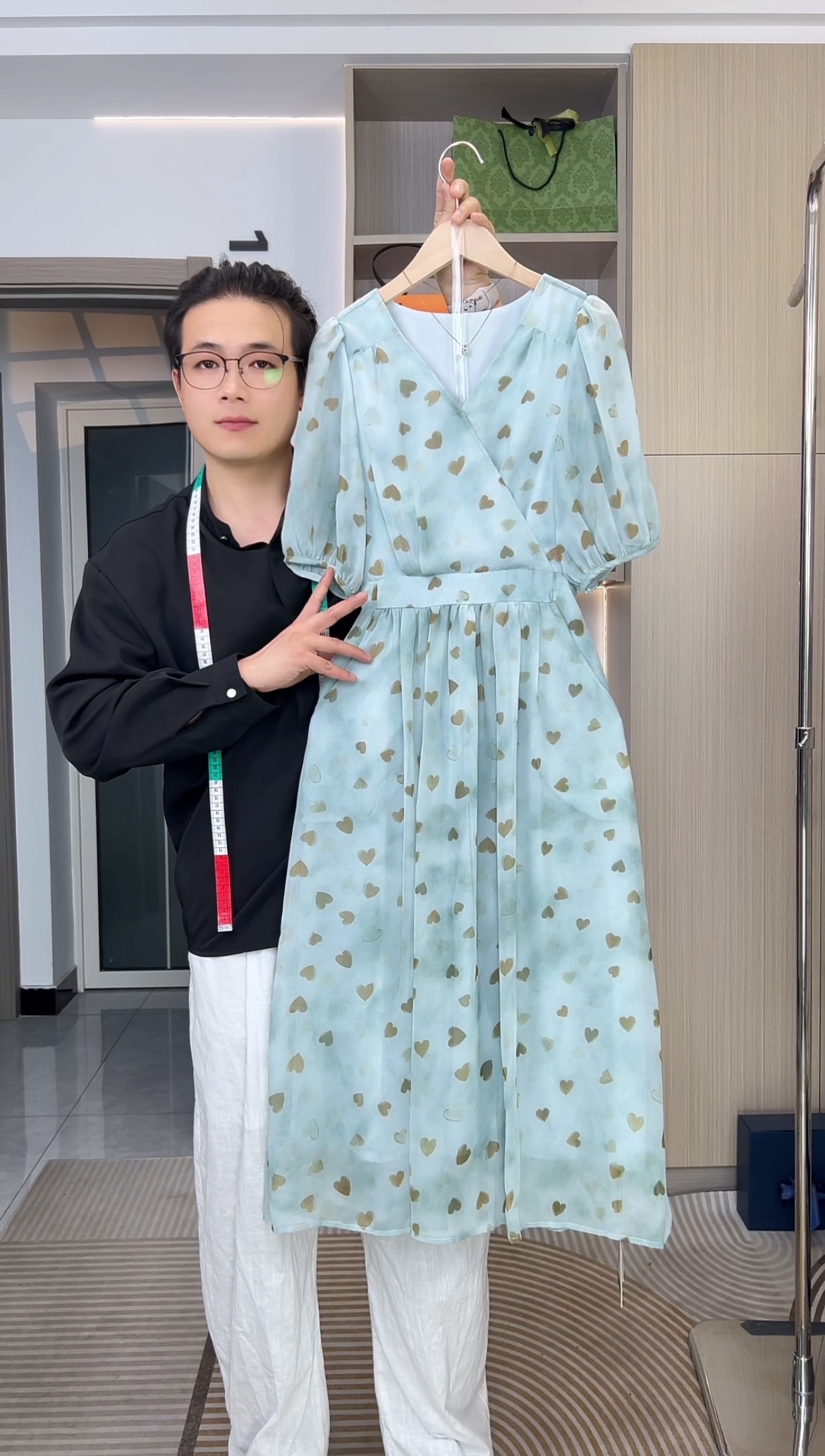 【1990】提花高腰高套头夏季薄透连衣裙长款轻奢裙子9027