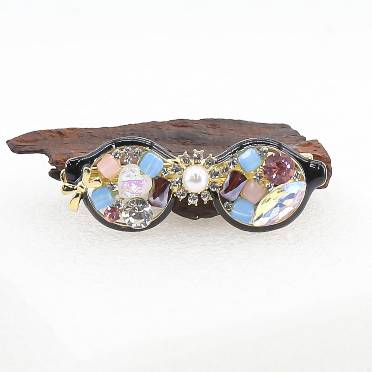 2020眼镜水钻压夹5.5CM