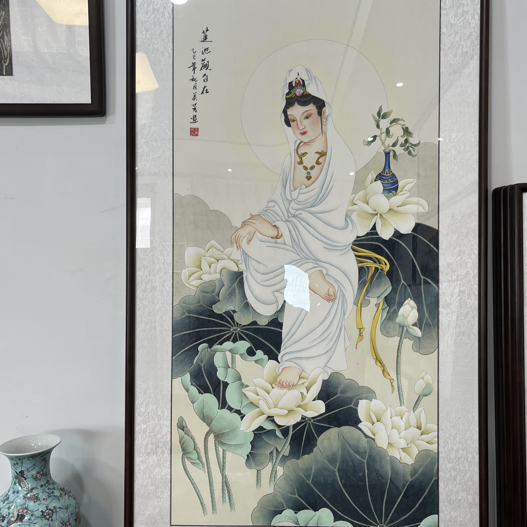 工笔古风人物挂画观自在菩萨