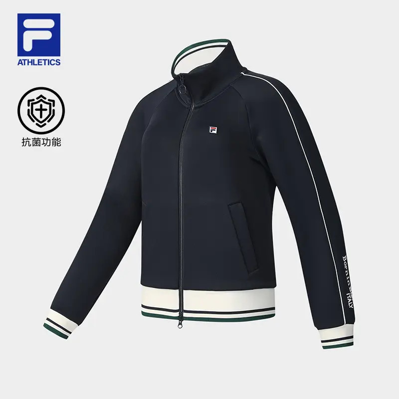 FILA/斐乐女款运动户外立领外套拉链长袖宽松透气舒适秋冬穿搭