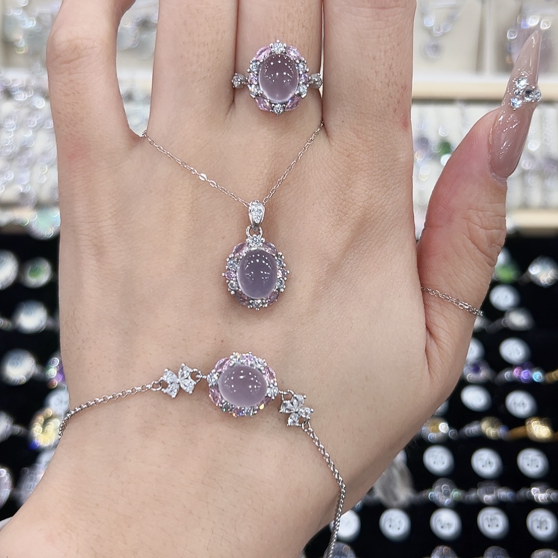 赫***姐银S925镶嵌萤石戒指