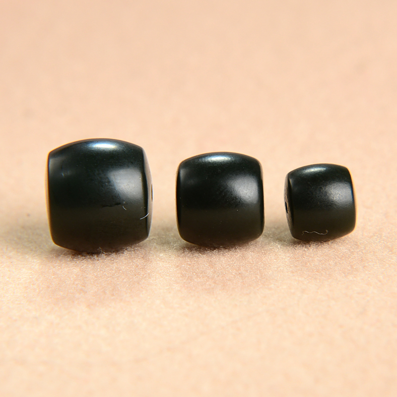 和田玉散珠单珠直切老型珠10mm8mm塔青玉墨绿色藏式配珠配饰饰品