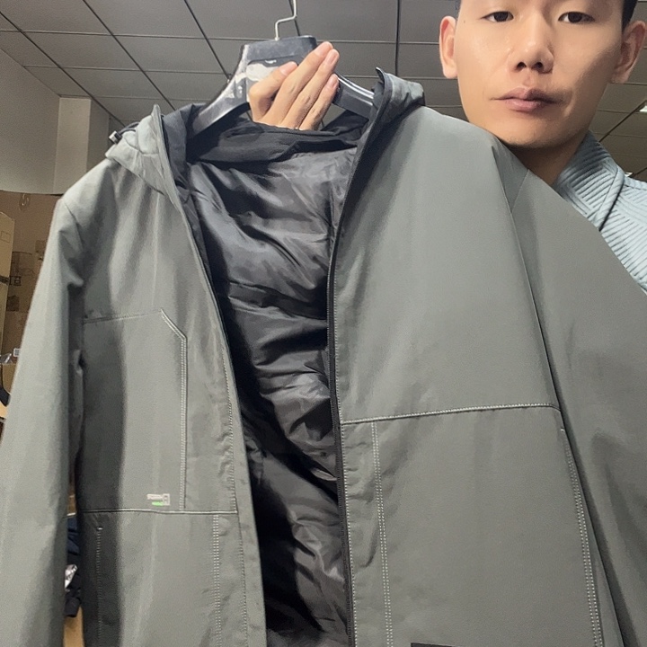 绿灰色棉服夹克180码