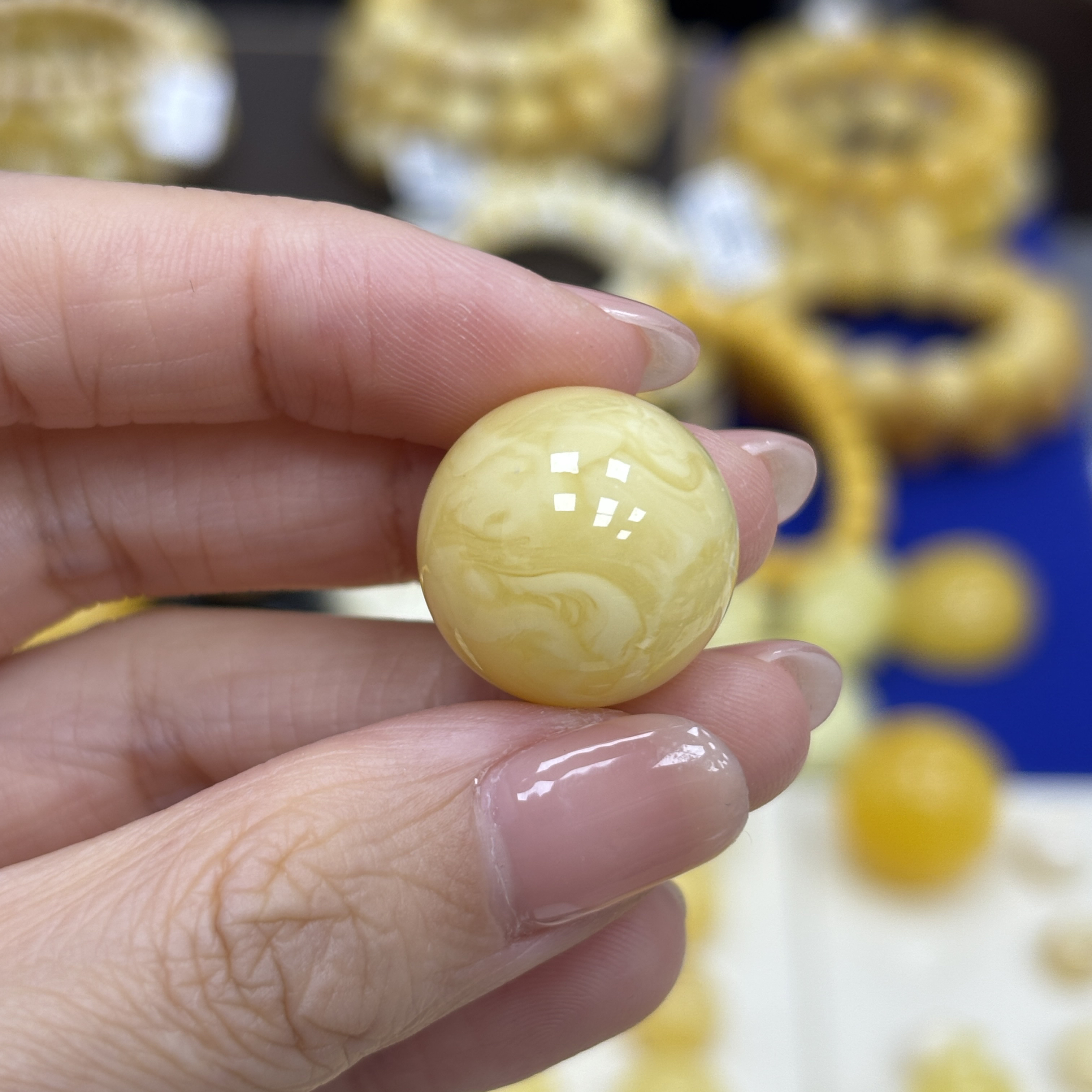 18.3mm 小妖珠宝天然原矿琥珀蜜蜡