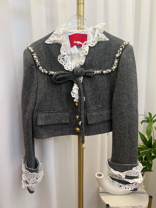 209-409拉F姆直播间一物一拍专用链接秋冬钉珠飞飞袖女圆领