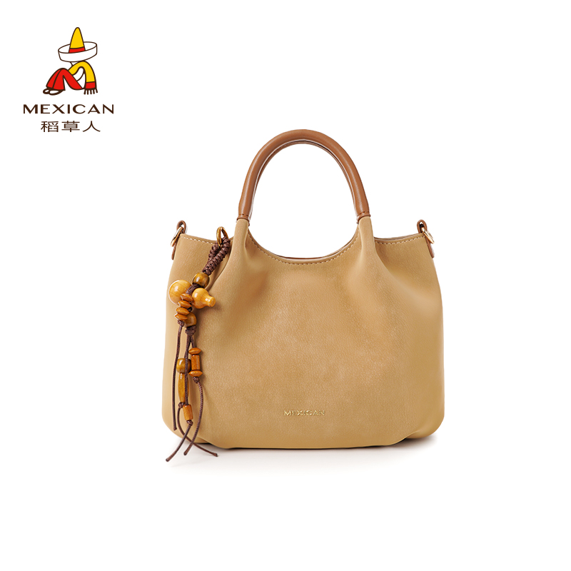 Mexican/稻草人2025秋动新款时尚简约百搭经典手拎斜挎水桶包