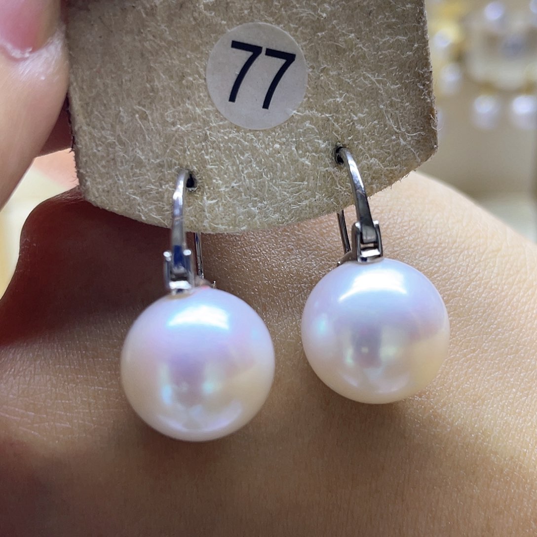 银S925镶嵌淡水珍珠耳饰