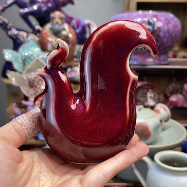 钧瓷美器钧瓷美物雄鸡一唱天下白