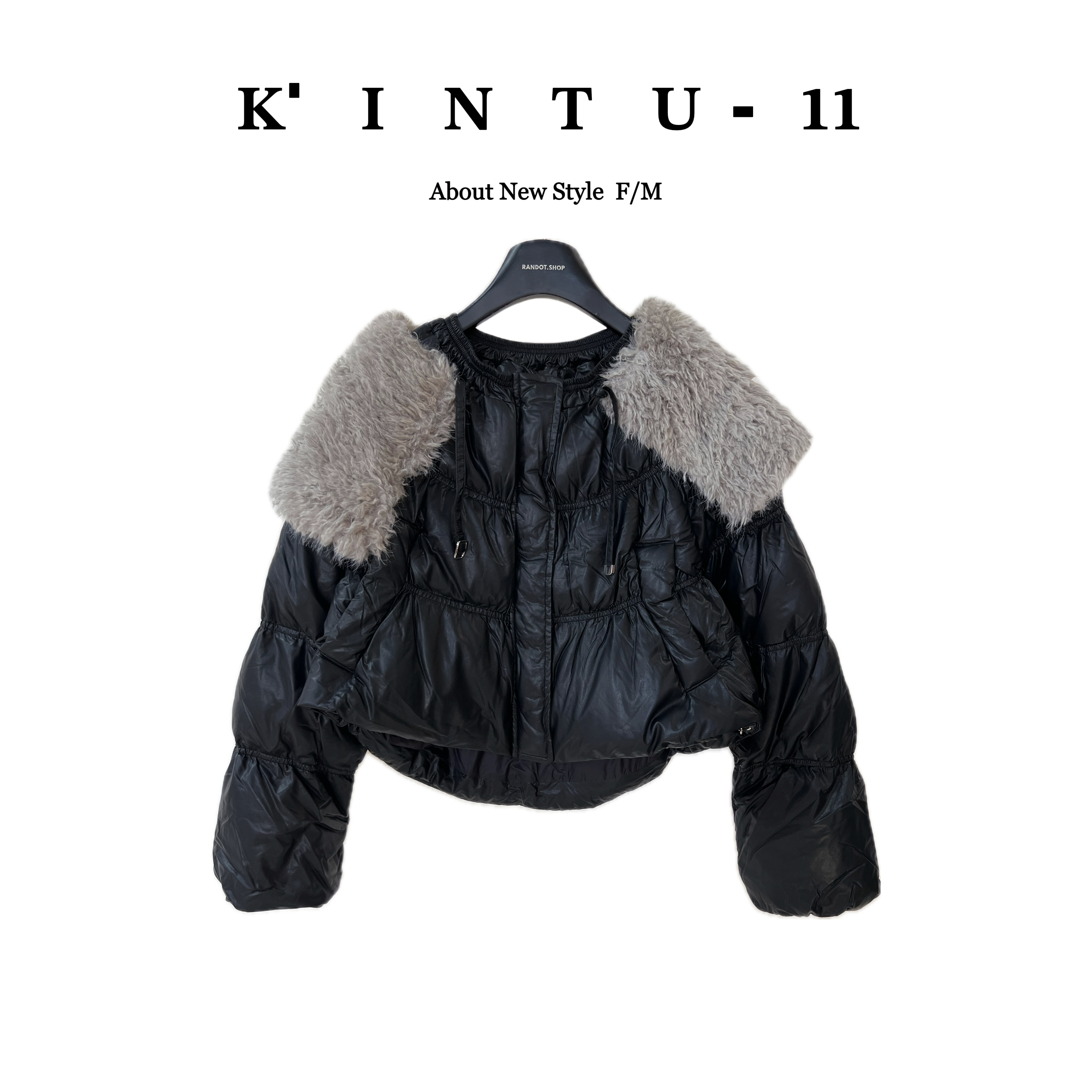  【K-11】原创设计“90%白鸭绒”毛领珠光蛋白皮面羽绒服外套3208