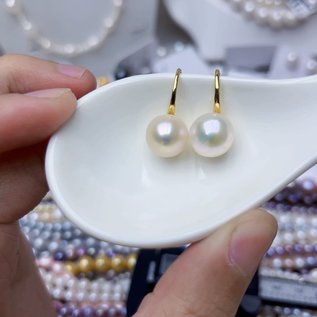 淡水珍珠耳饰银S925镶嵌