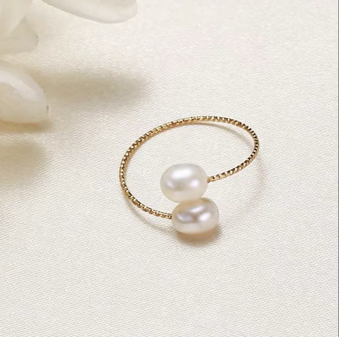 【白相遇】5-6mm双珠淡水无核珍珠百搭时尚（环保铜合金）DJZ00810
