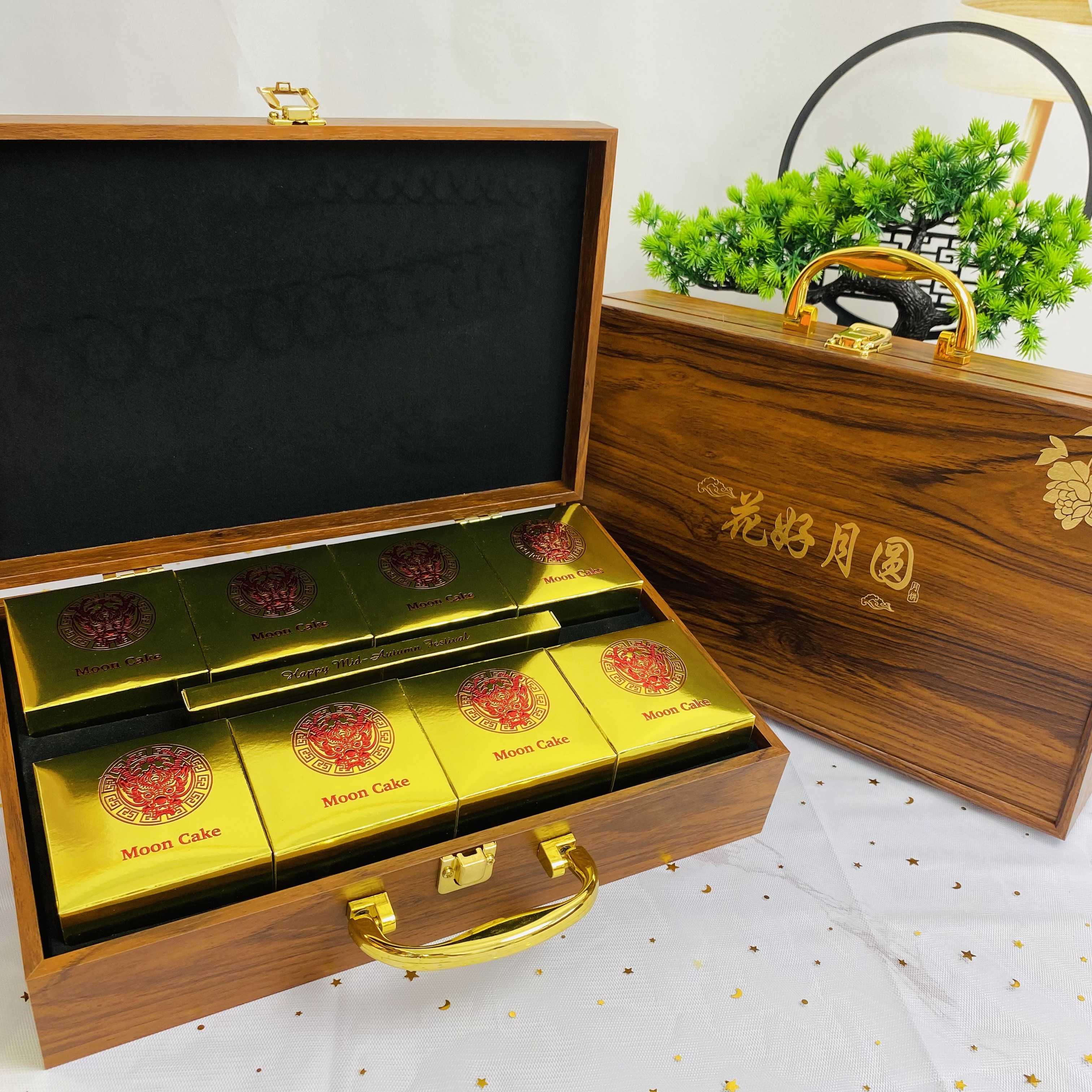 【高档】奢华木质中秋月饼礼盒  高端定制商务送礼企业团购定制批发