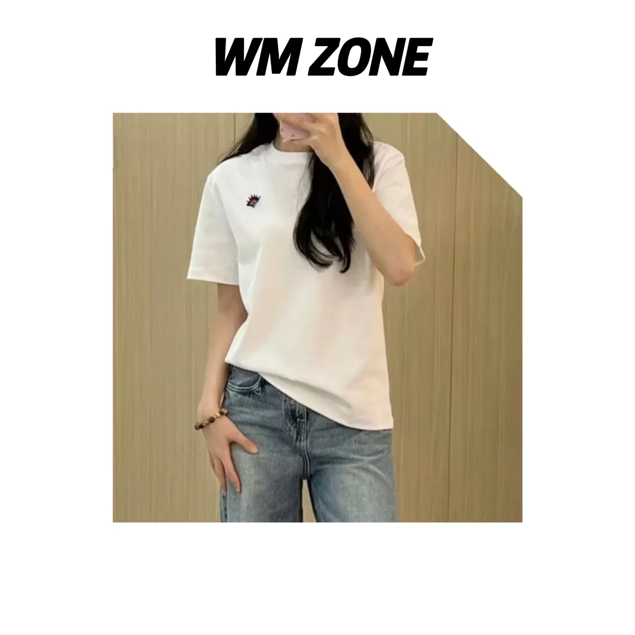 虎儿 4-3396 石榴花刺绣圆领短袖