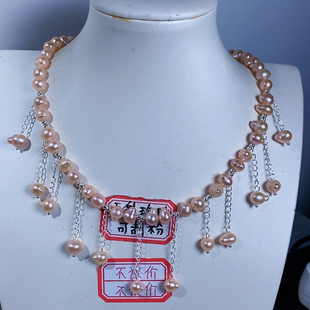 淡水珍珠颈饰银S925镶嵌