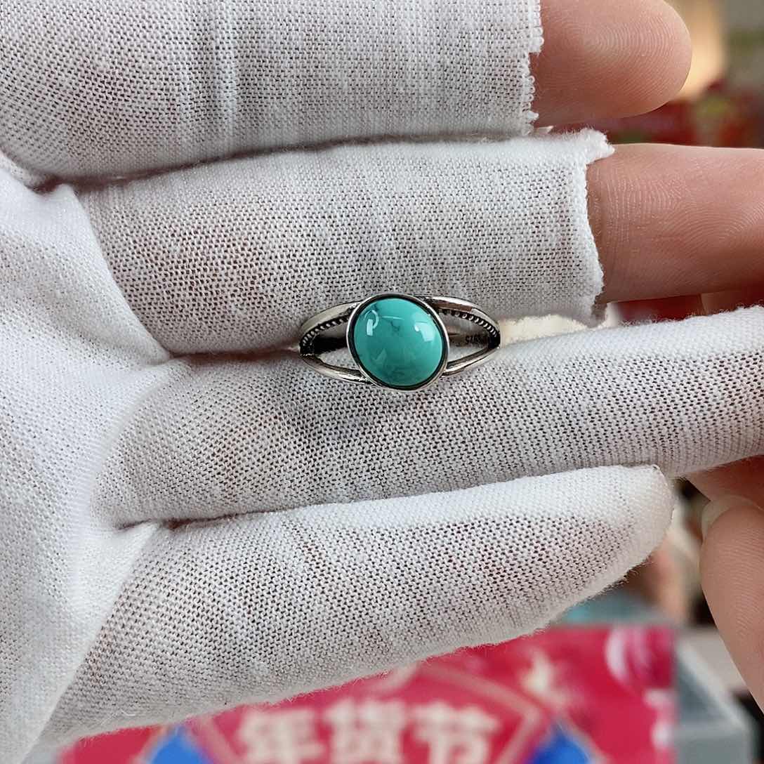 绿松石珠宝奇石银S925镶嵌