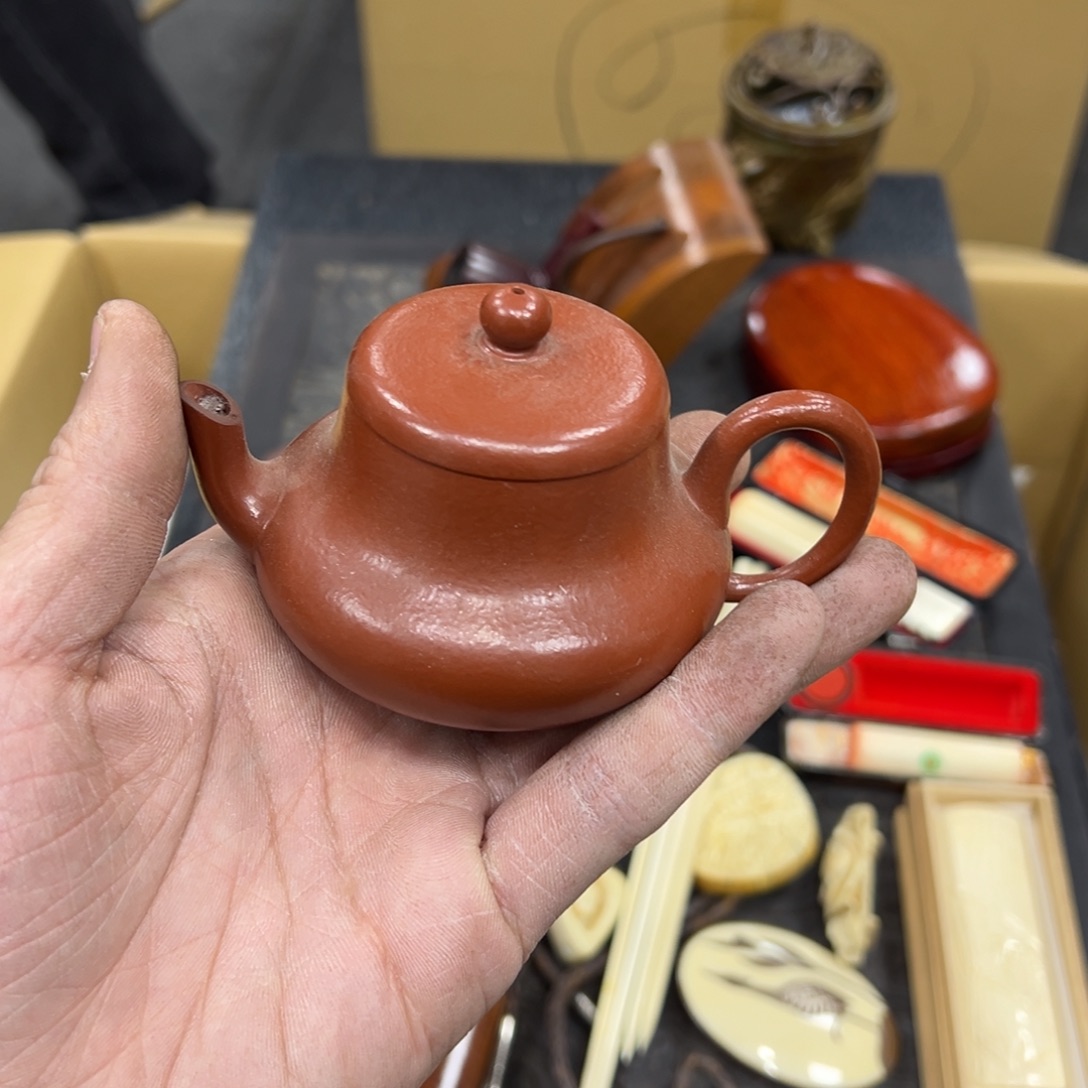 风***清紫砂日本中古工艺品摆件