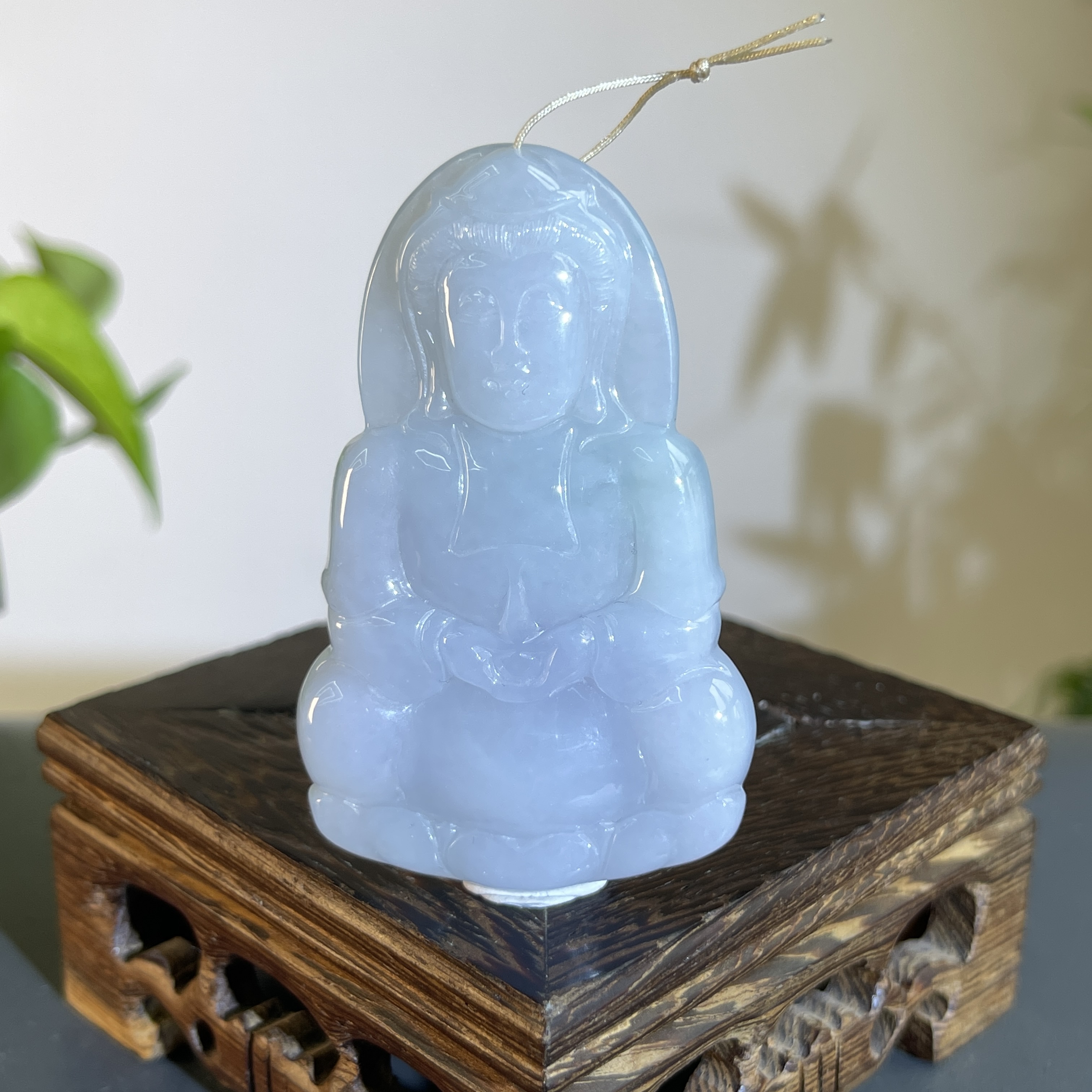 JCB20-208 天然缅甸A货翡翠 正装观音