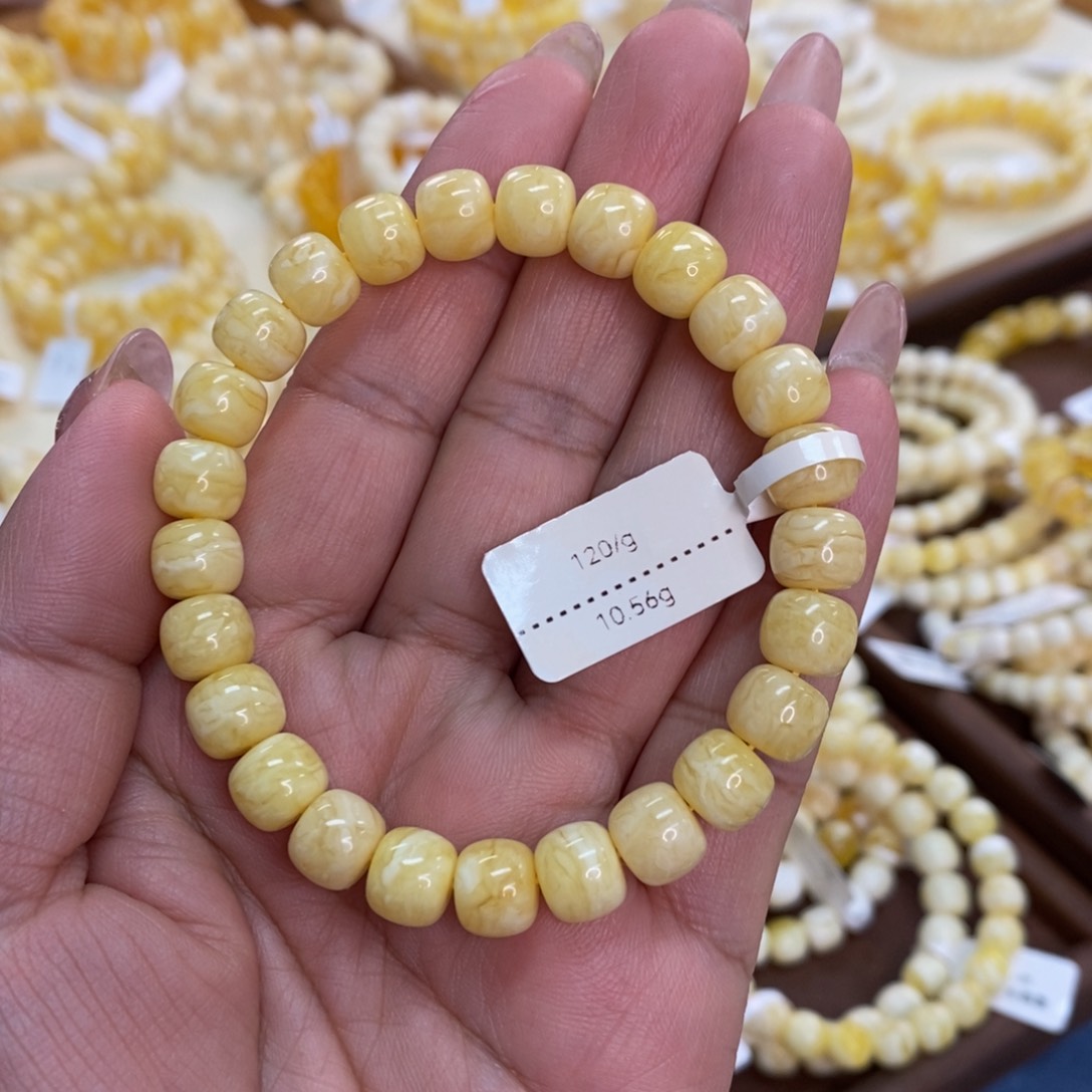 琥珀手链未镶嵌@****x9m虎皮妖花手串