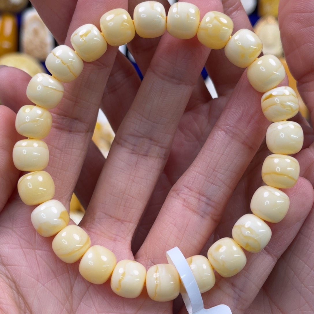 蜜蜡裸石未镶嵌琥珀蜜蜡手串卡9mm