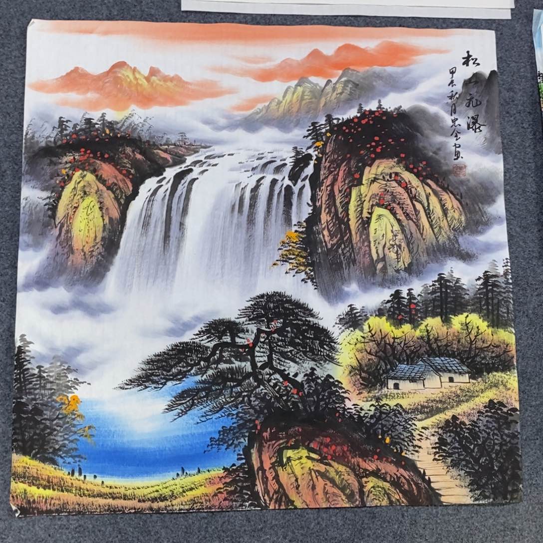 国画尺寸68✖️68手绘四尺斗方