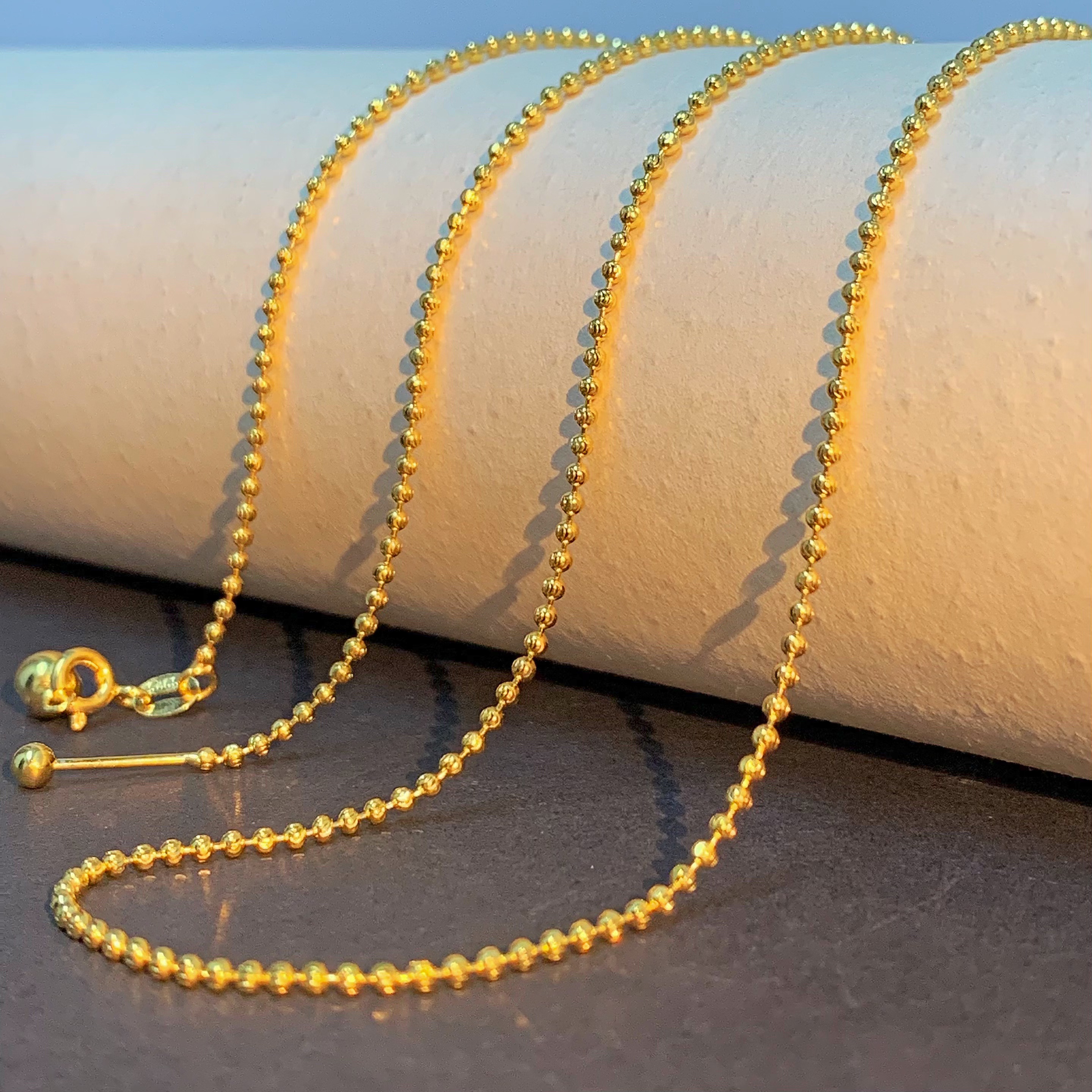 链子925银 【陌玉精选】925银精致百搭珠珠项链可调节一件 50cm20寸