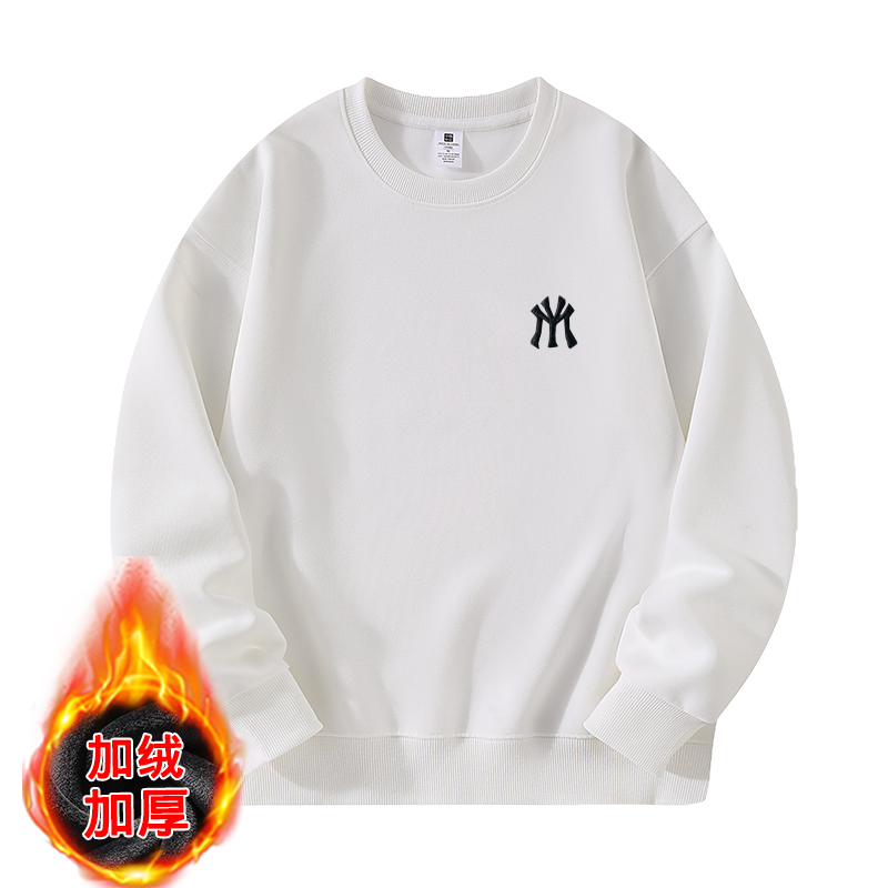 【奥莱撤柜】卫衣圆领运动套头印花透气长袖打底衫秋冬加绒保暖