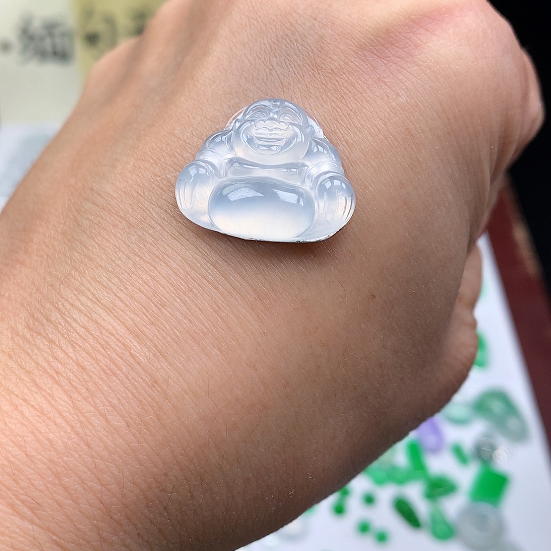 翡翠裸石缅甸天然A货翡翠冰种佛公