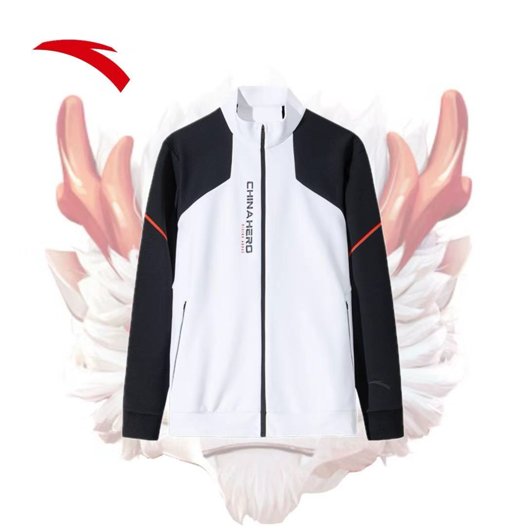 安踏立领运动外套男士秋冬季新款开衫加绒针织上衣152447735N