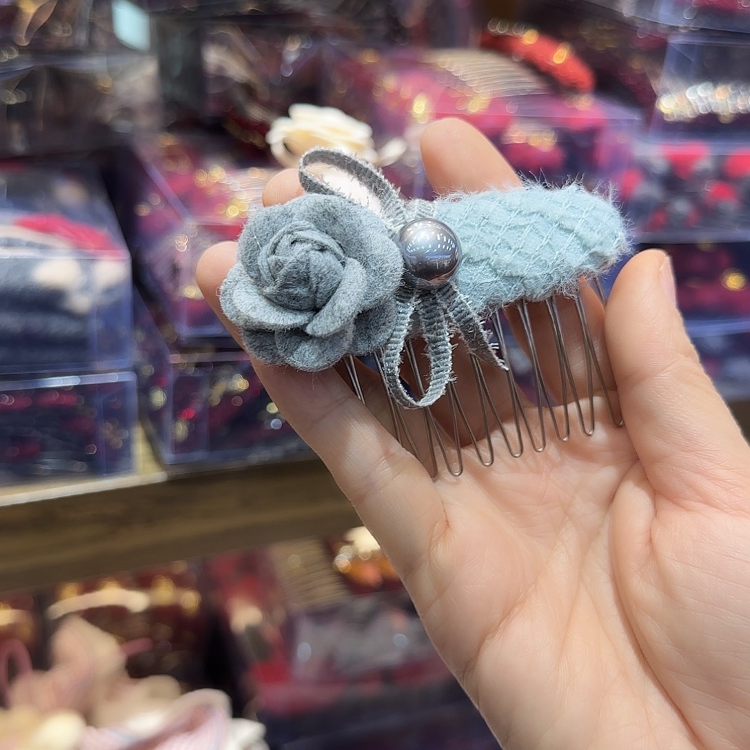 三醋酯纤维灰色叉梳-39