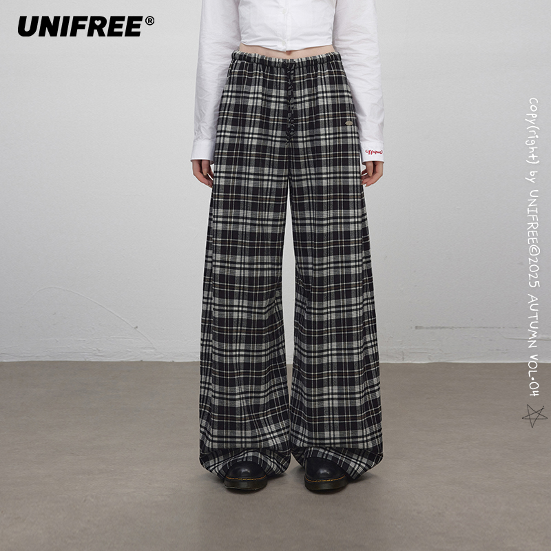 0287【金拐子专属】UNIFREE复古格纹休闲裤2U253P515E1E1