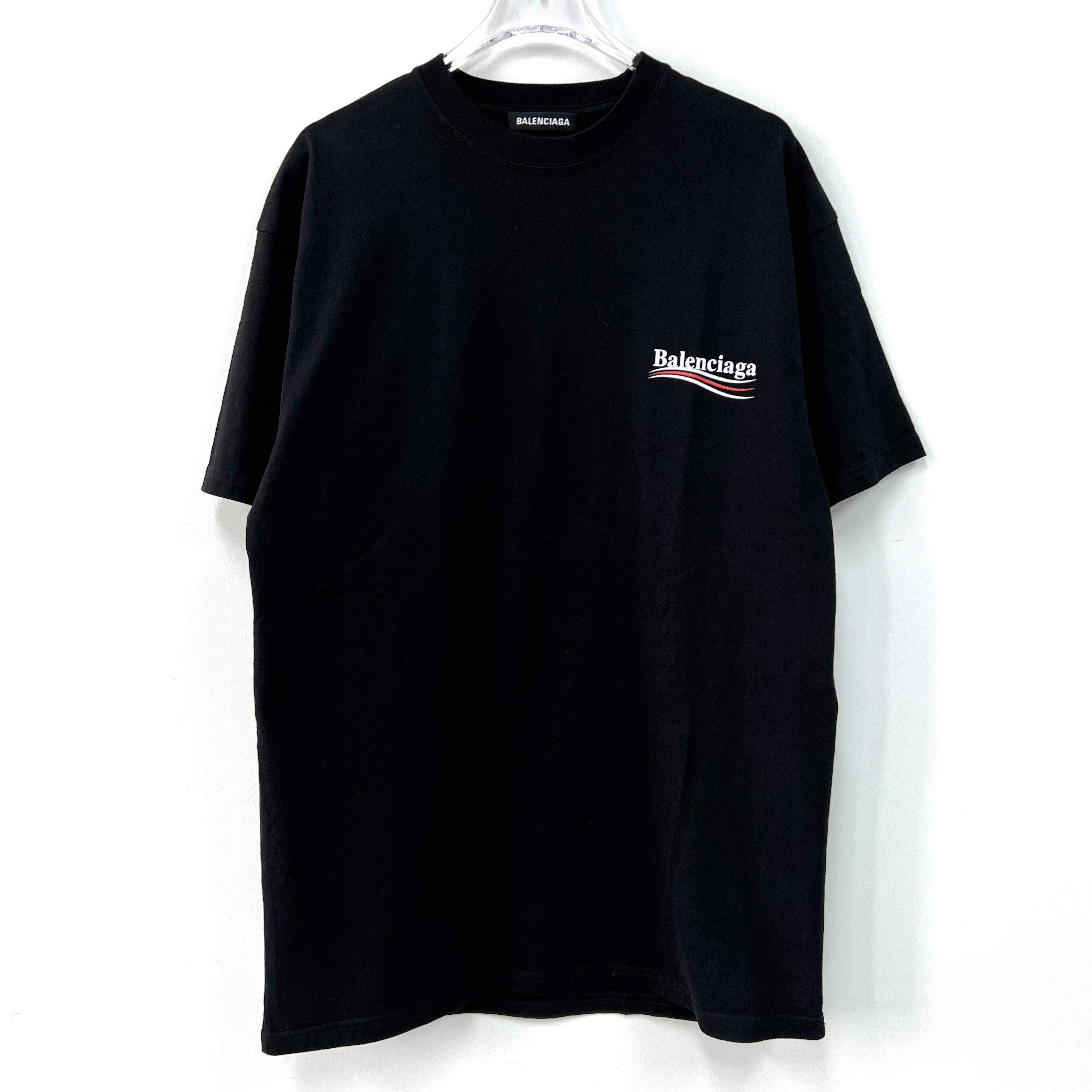 99新 Balenciaga/巴黎世家 黑色圆领Logo印花 可乐t 短袖  XXS码/