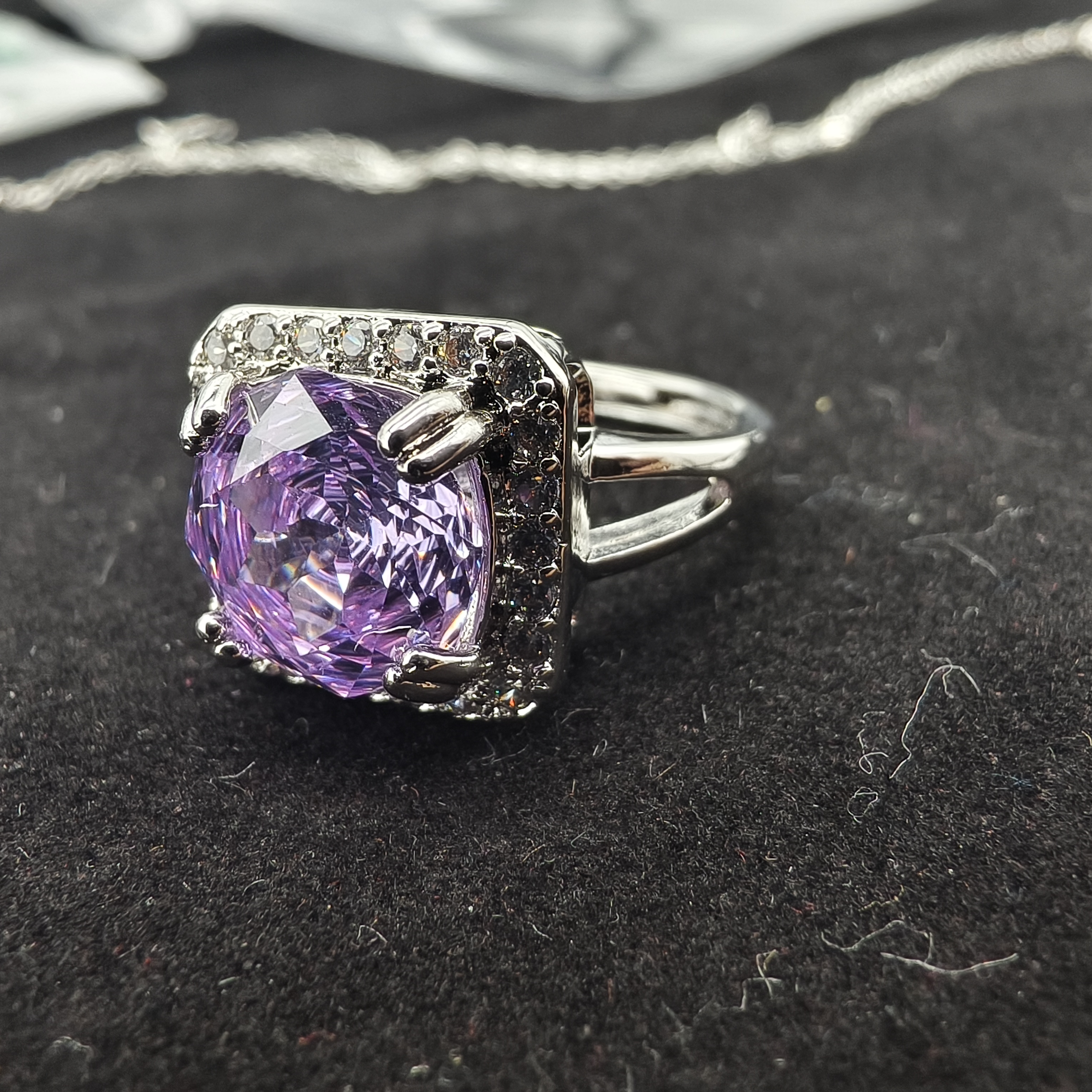 粉色公主方糖戒指120