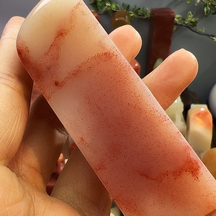 小***飞印石寿山石水冻桃花