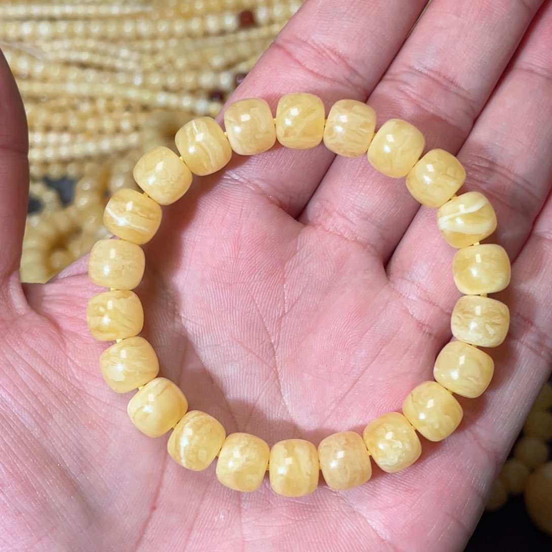 蜜蜡裸石未镶嵌蜜蜡手串9.5mm