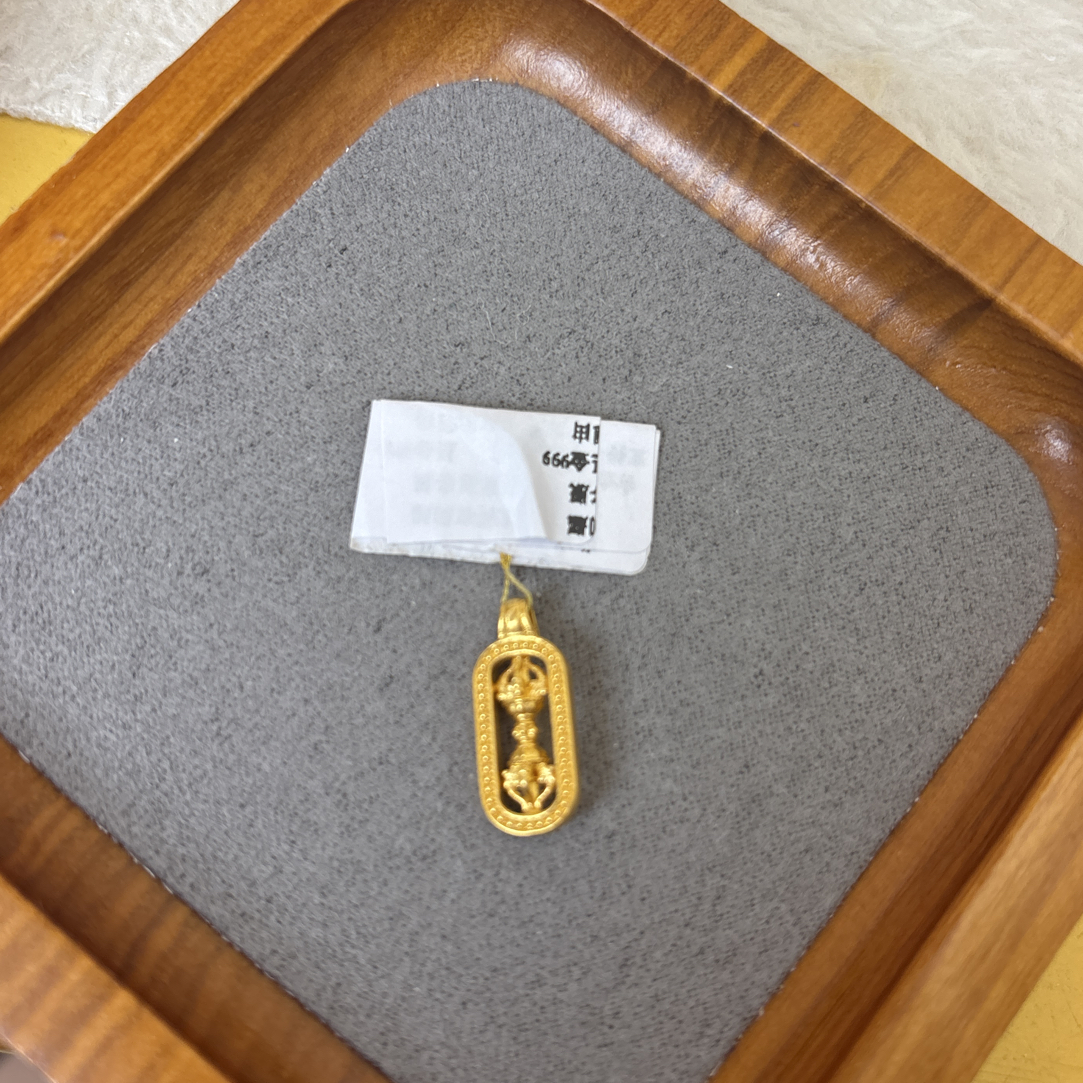 B003金刚杵足金999黄金配件吊坠