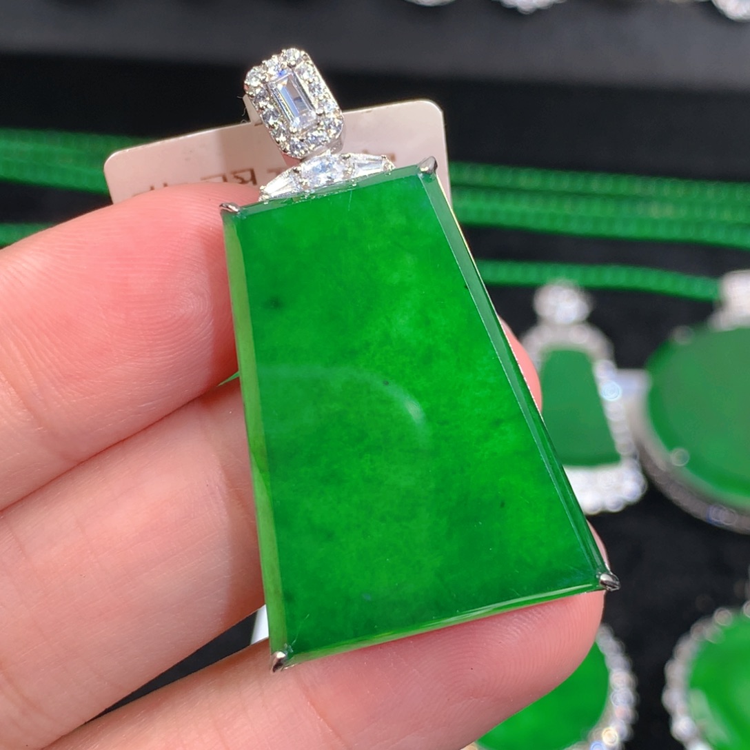 翡翠吊坠(不含链)银S925镶嵌