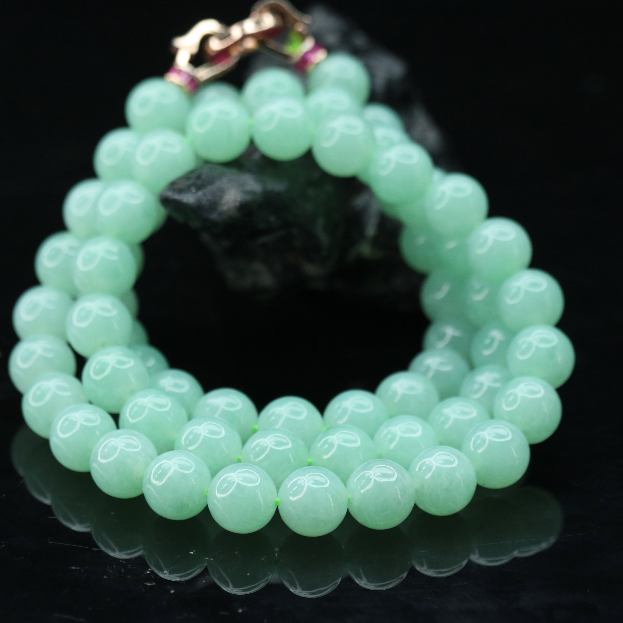 16天然缅甸翡翠A货珠链/800407/上海嘉禾拍卖