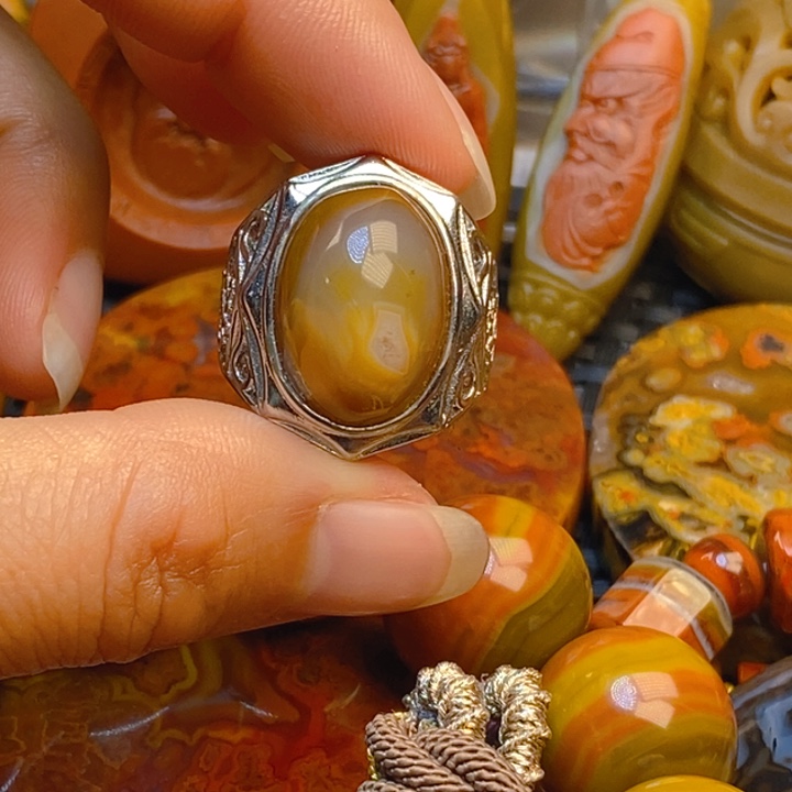 合金戒指玛瑙/玉髓