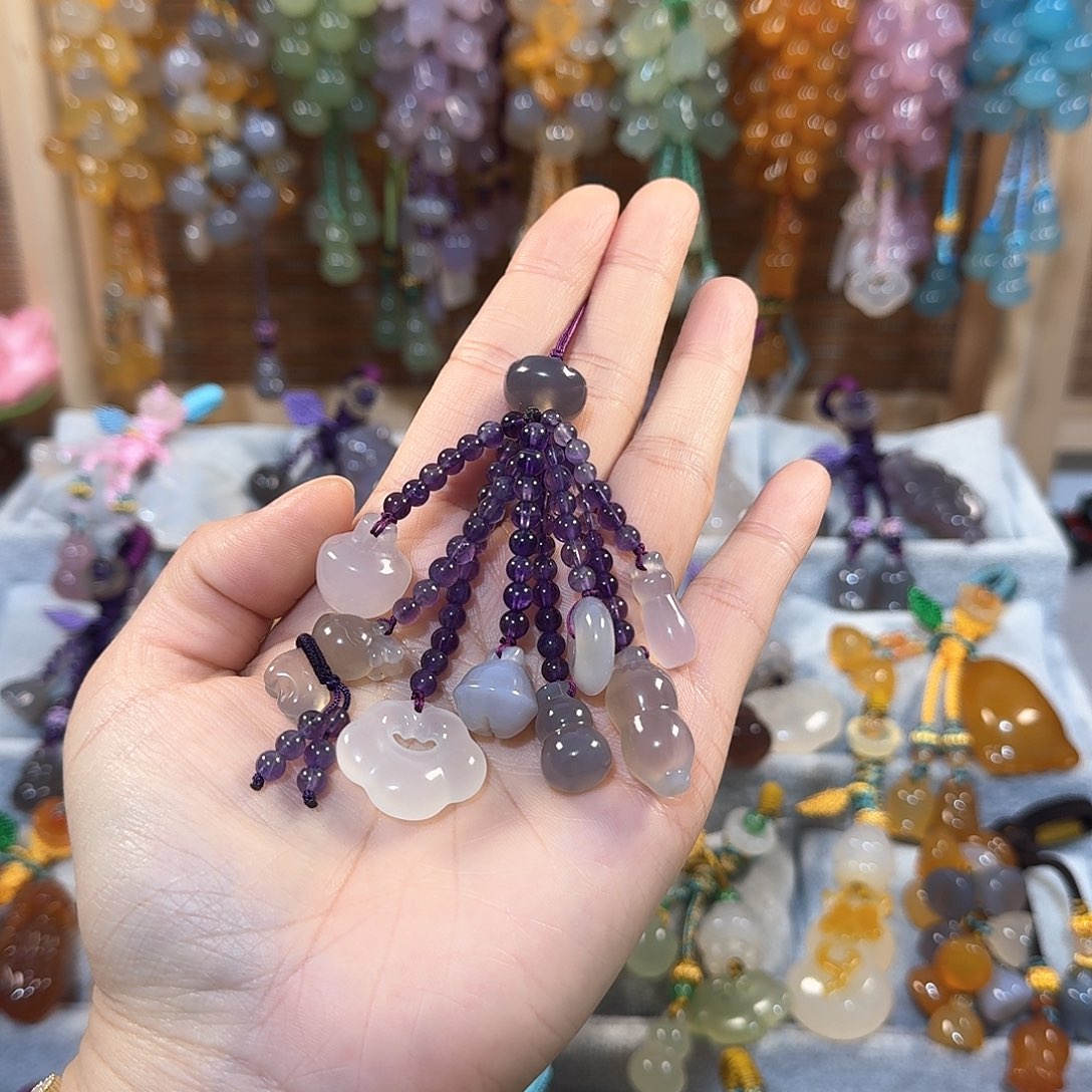 玛瑙/玉髓手机挂件未镶嵌