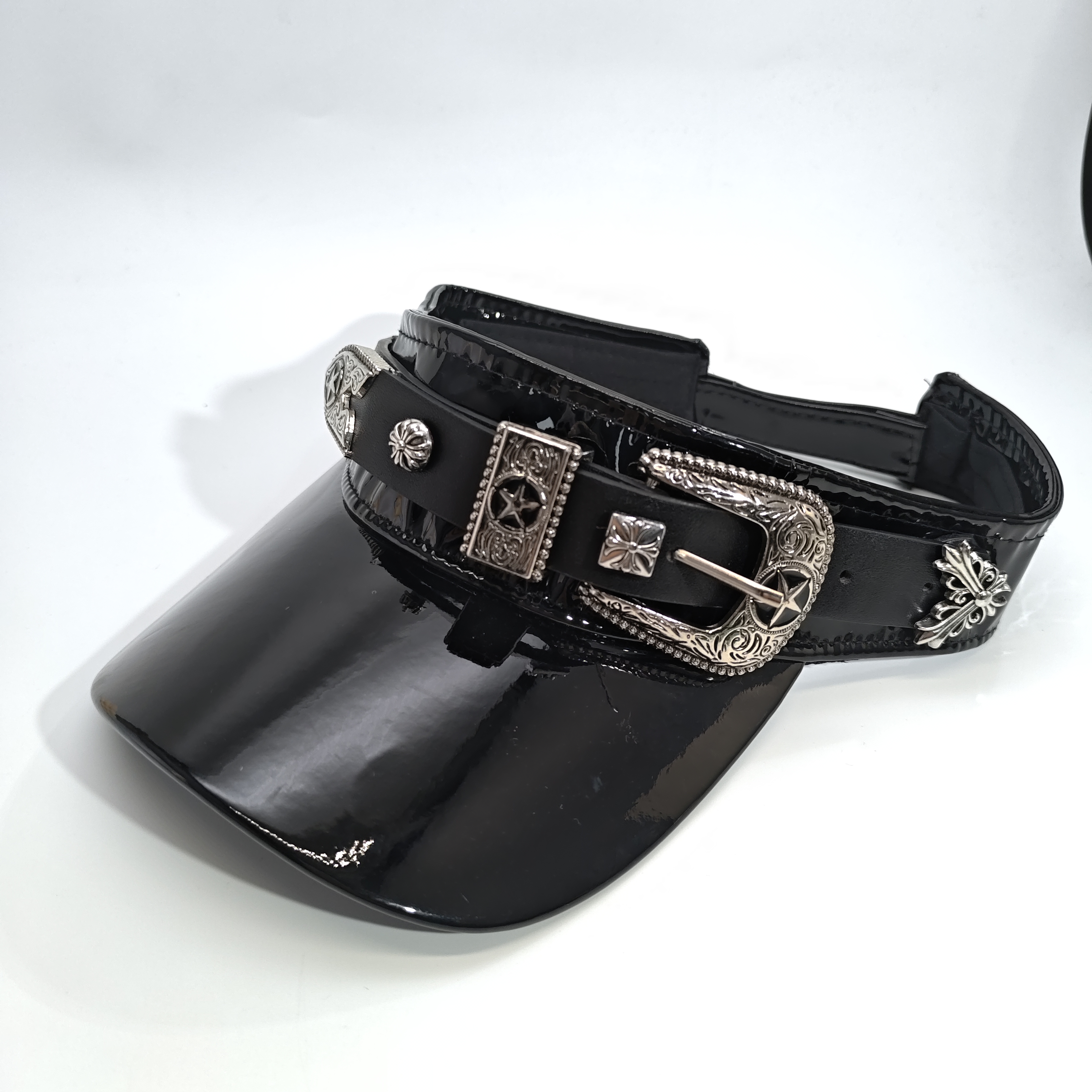 06978潮酷个性皮带扣十字个性空顶帽