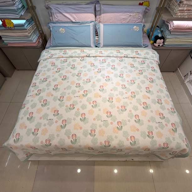 【苏欣佳纺】凉感丝亲肤软凉席印花床盖2