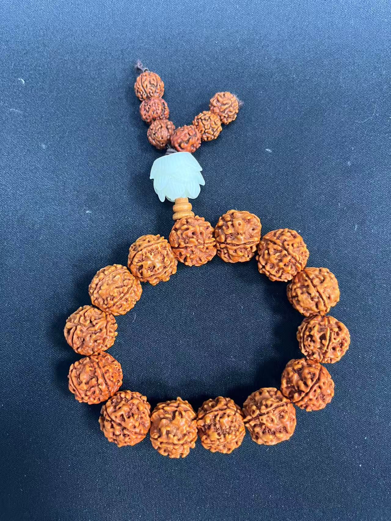 C0085 黄色带白花精品手串（无礼盒）