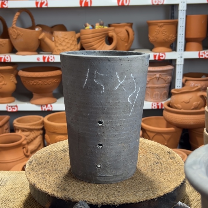 15×21 黑陶瓦盆微瑕