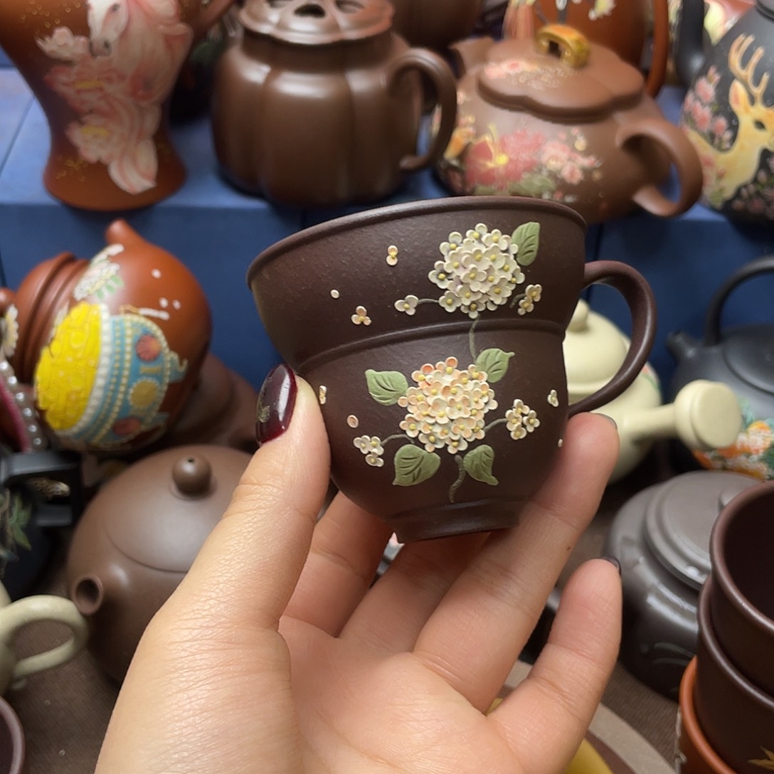 茶杯红泥紫砂主人杯100cc