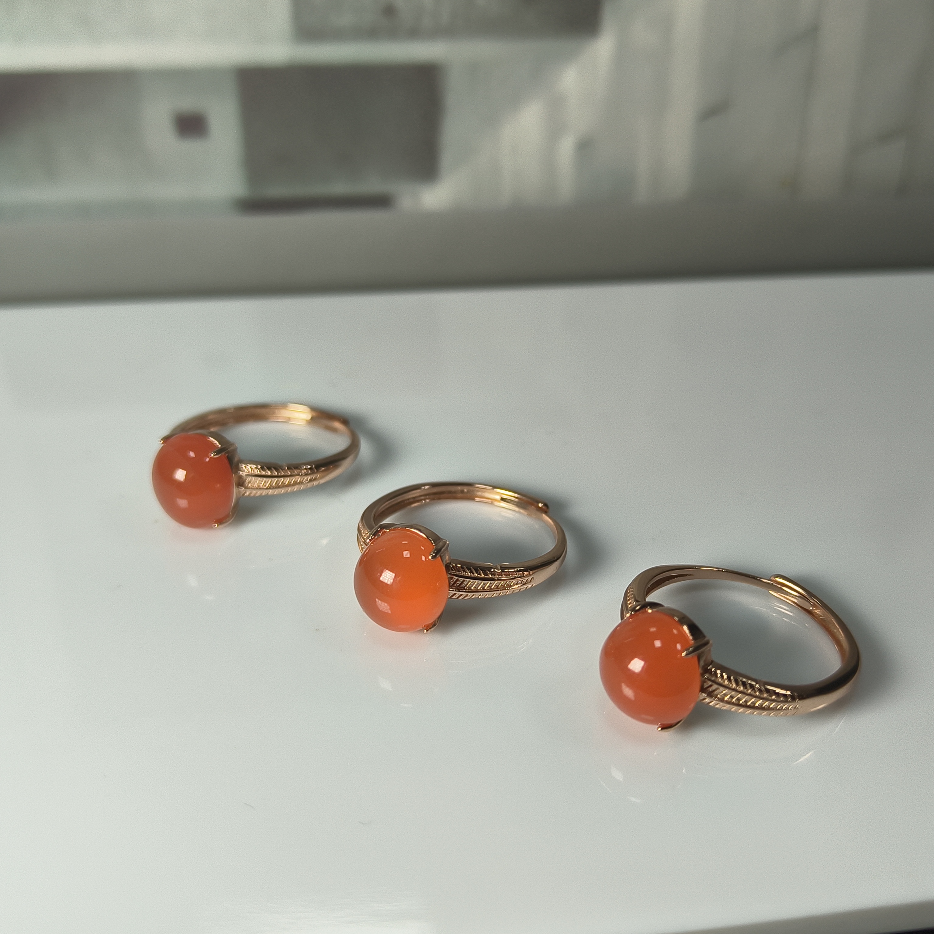 【村有晶品】天然保山冰红戒指 多样性发一件 1193ZBJY