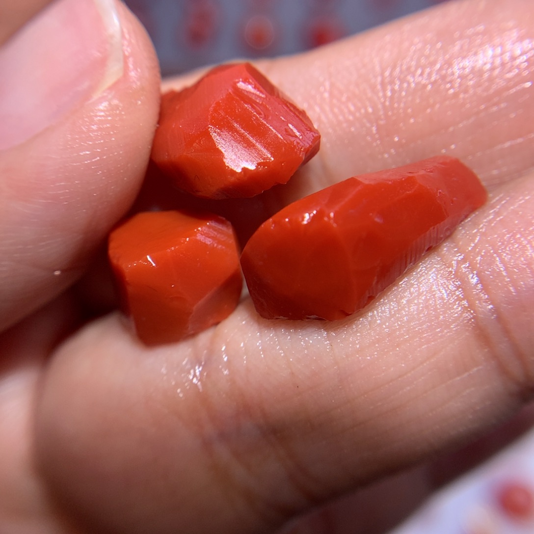 南红玛瑙套珠  7.3×6.3极限弧一对 8圆珠未镶嵌小*