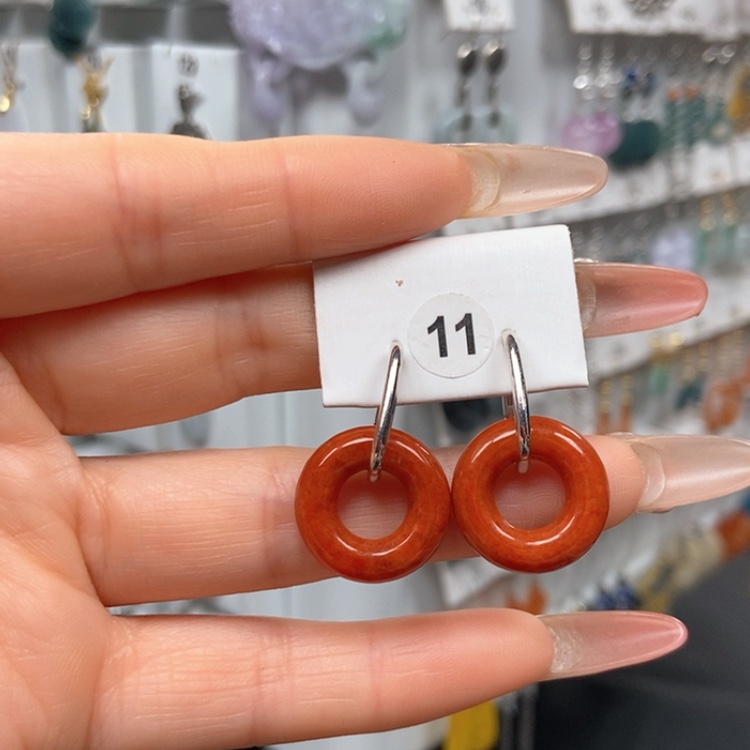 【闪购商品】翡翠耳饰银S925镶嵌优化耳饰