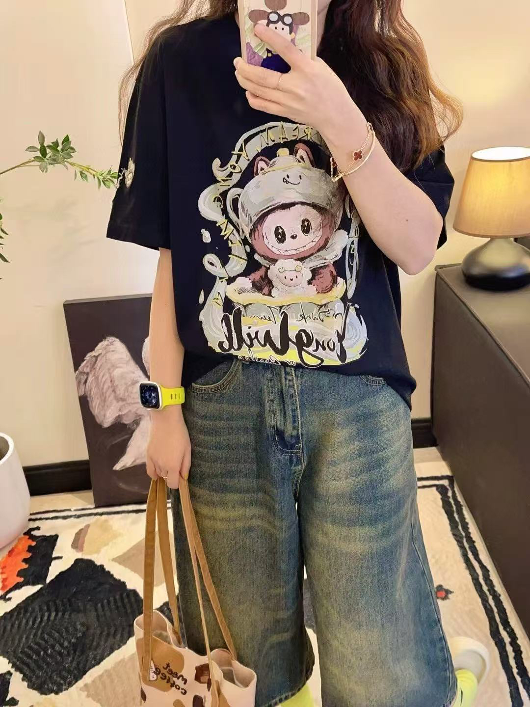 小羊家cat布布短袖180g柔棉全棉水洗面料