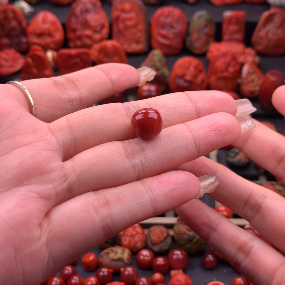 南红玛瑙南红川料原矿老型单珠11mm未镶嵌