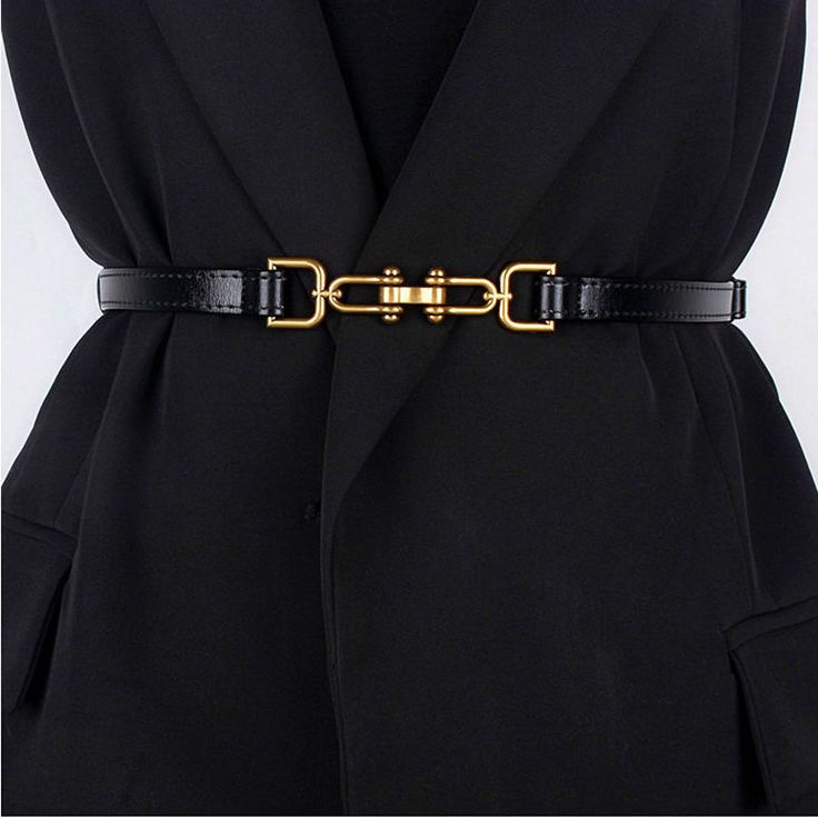 百搭真皮细腰带女配西装小皮带韩版时尚装饰连衣裙子收腰裙腰带